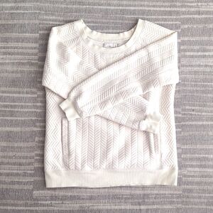 Prana Cream Herringbone Sweatshirt